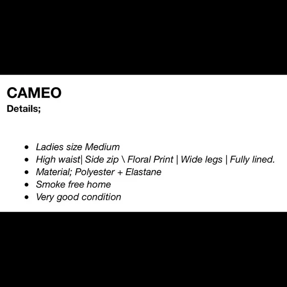 CAMEO Womens High Waist Paper Bag Shorts Floral Print Size Medium - Picture 7 of 7